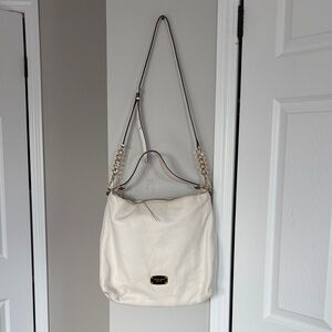 Michael Kors Cream Shoulder Bag with Gold Accents